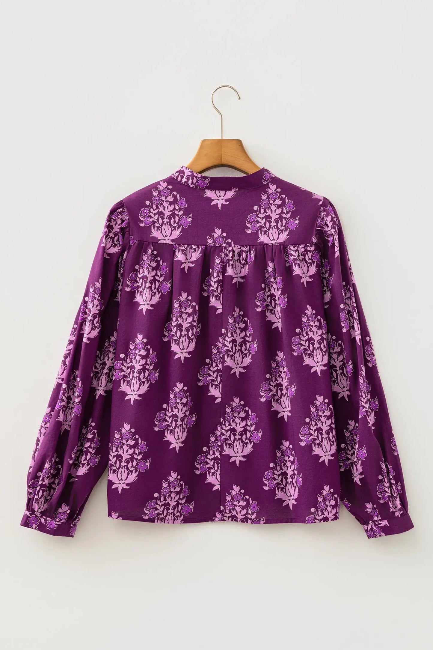ModishMary Floral Button-Down Bubble Sleeve Shirt MODISHMARY
