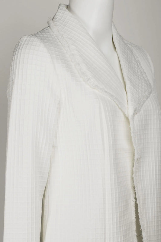 Womens white scuba blazer JOAN VASS NY